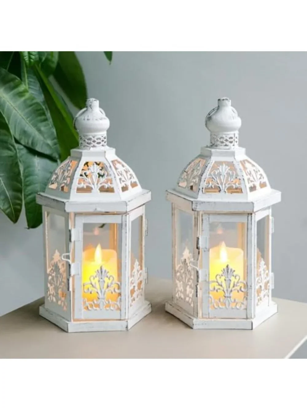 Vintage Decorative Lanterns Set of 2 - 9.5